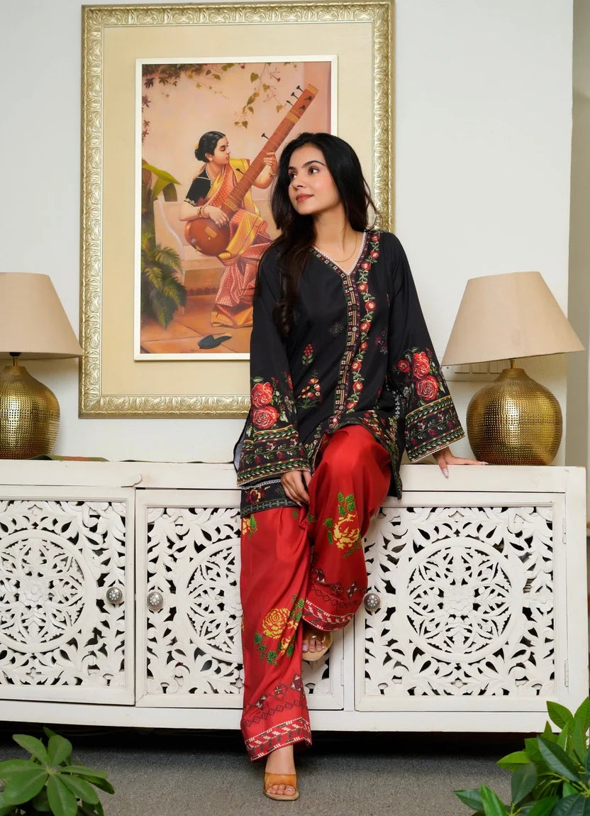ETHNIC (BLACK & RED STITCHED 2PC)