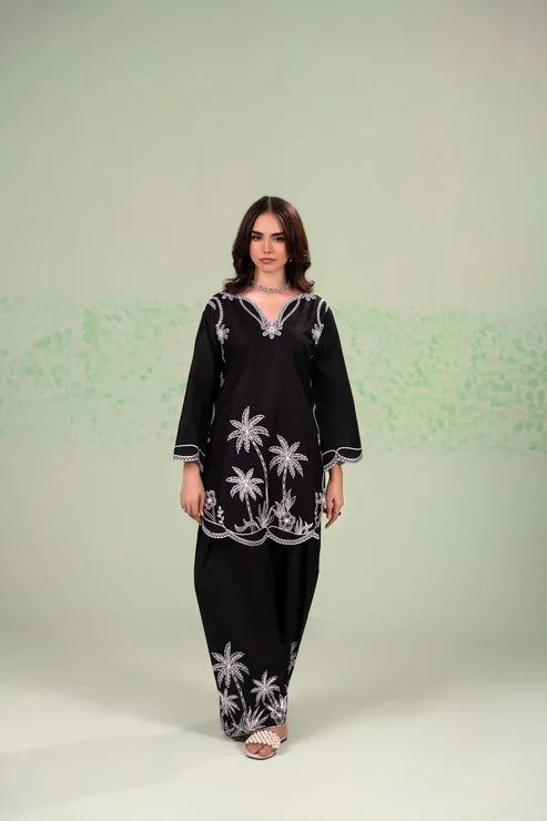 BLACK Beauty Embroided (Stirched 2 PCS)