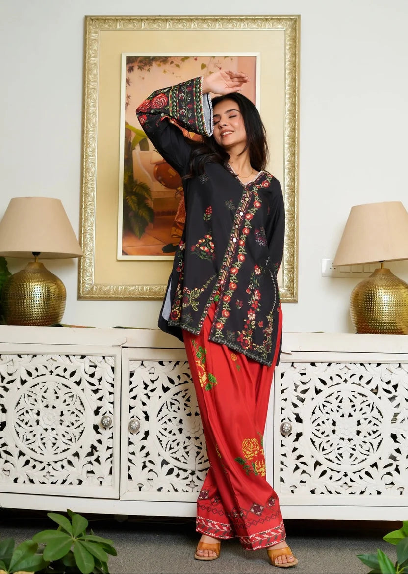 ETHNIC (BLACK & RED STITCHED 2PC)