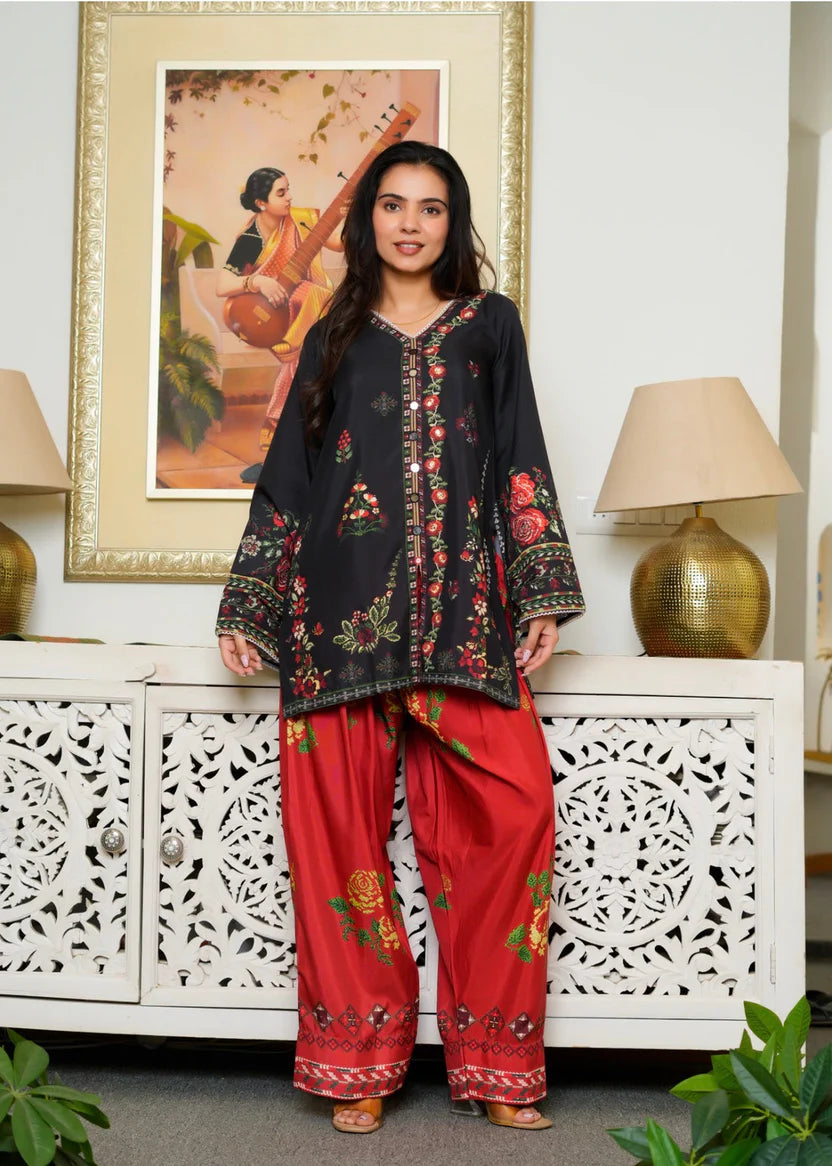 ETHNIC (BLACK & RED STITCHED 2PC)