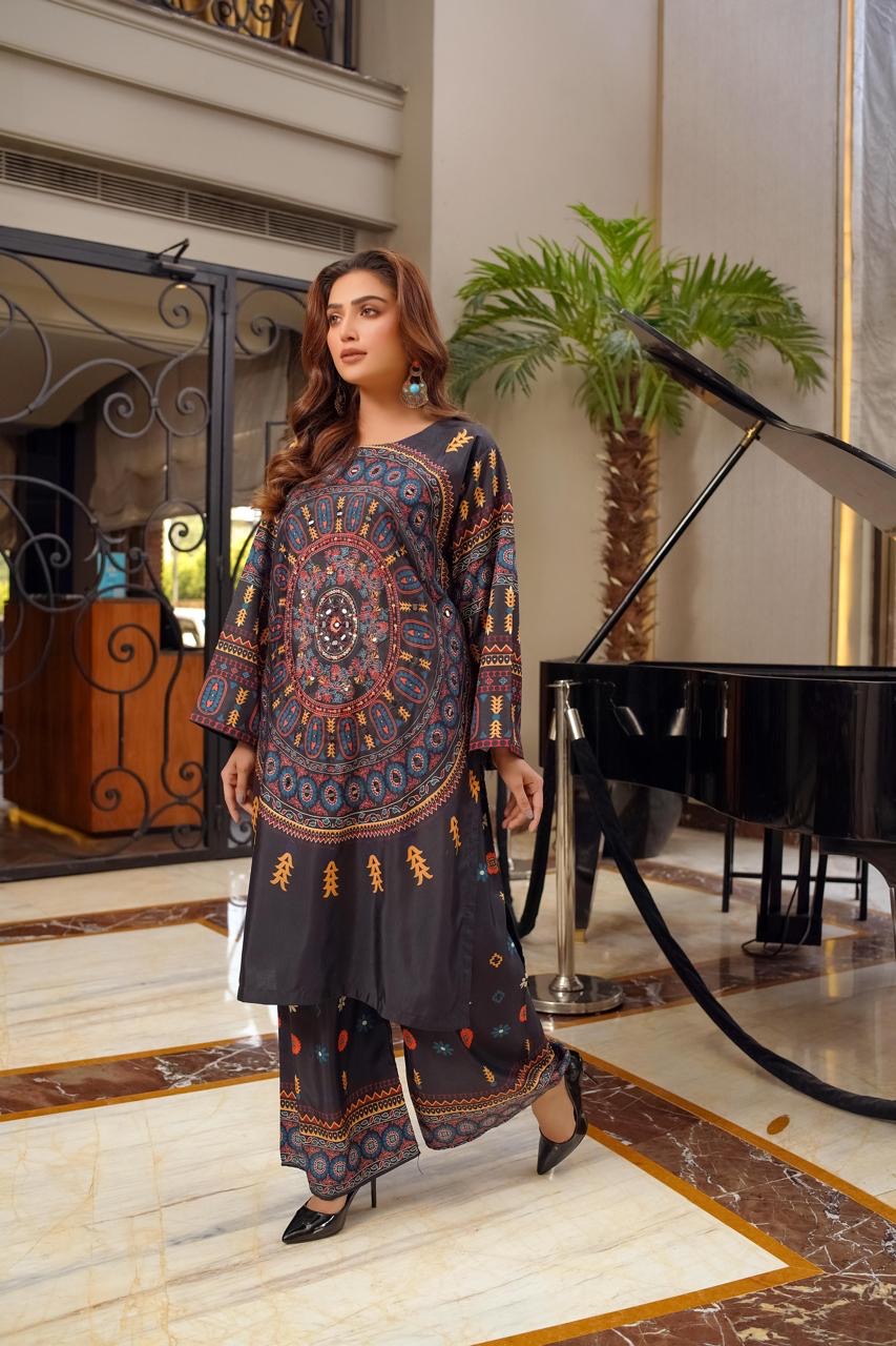 Khaddi Black (Stitched 2 Pcs)