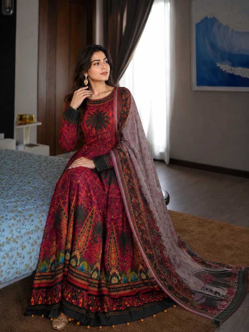 Mirha Digital Printed Maxi (Stitched 2PCS)