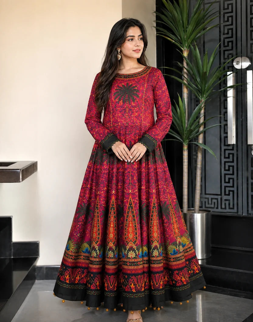 Mirha Digital Printed Maxi (Stitched 2PCS)
