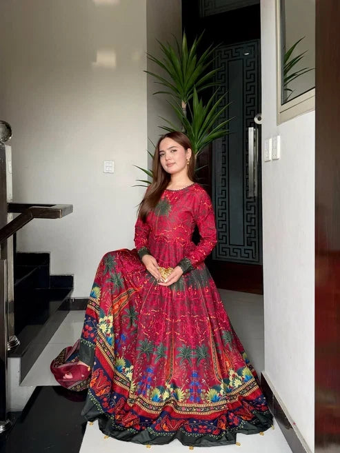 Mirha Digital Printed Maxi (Stitched 2PCS)