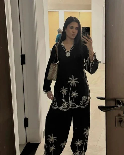 BLACK Beauty Embroided (Stirched 2 PCS)