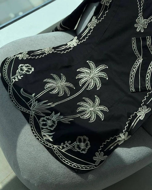 BLACK Beauty Embroided (Stirched 2 PCS)