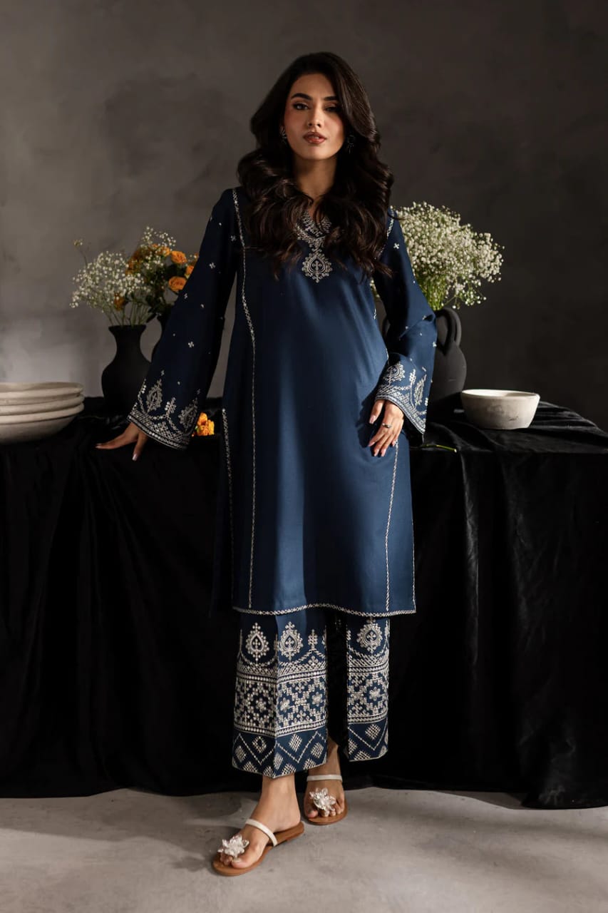 Sage Blue (Stitched 2 Pcs)